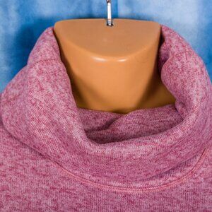 Heathered Burgundy  Cowl Neck Mountain Warhouse Fleece Sweater Size  2 (xs)